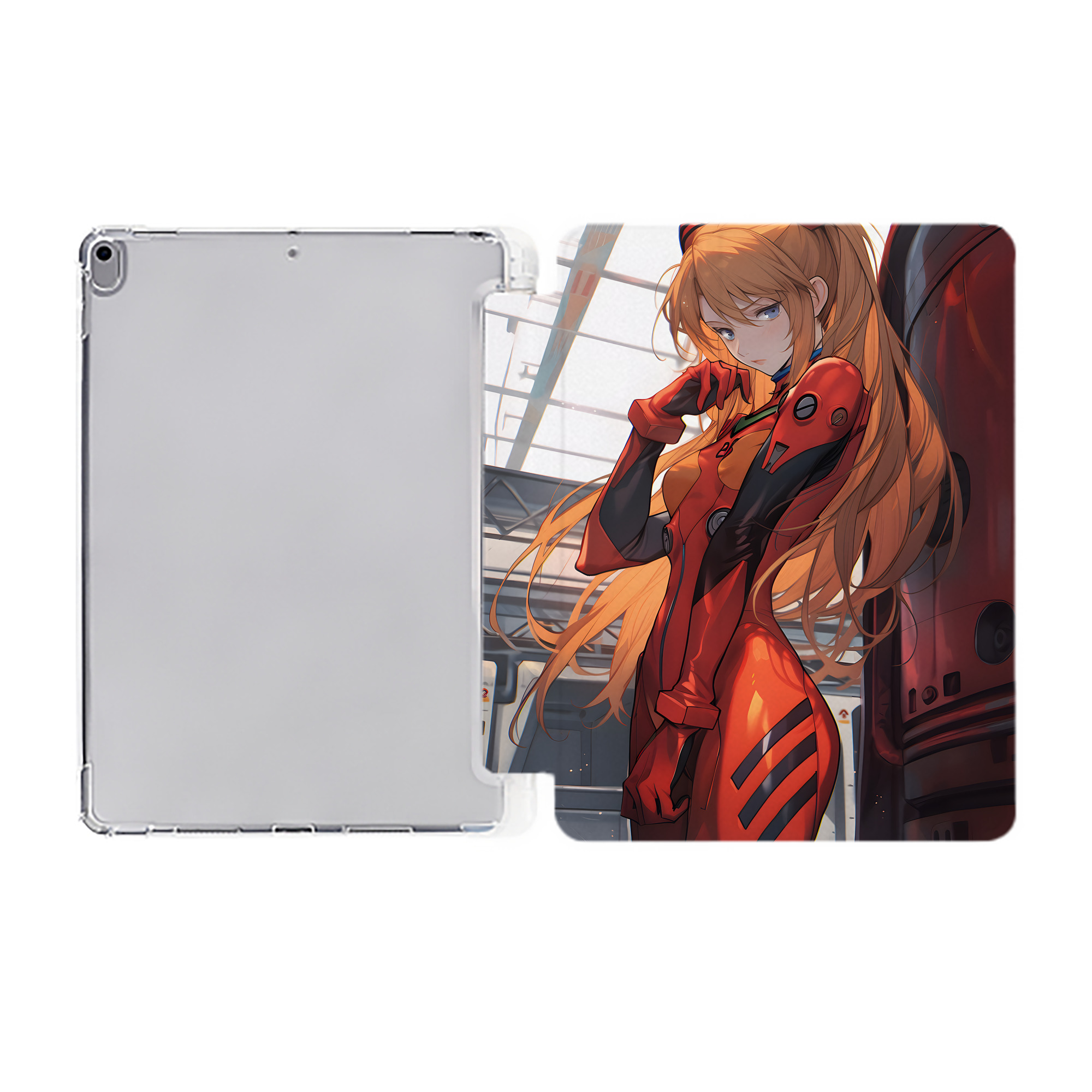 （画像用） EVA 新世紀エヴァンゲリオン IPad ケース ペン収納付き 三つ折りスタンド PUレザー×シリコン 対応機種9.5/10.5/10.9インチ